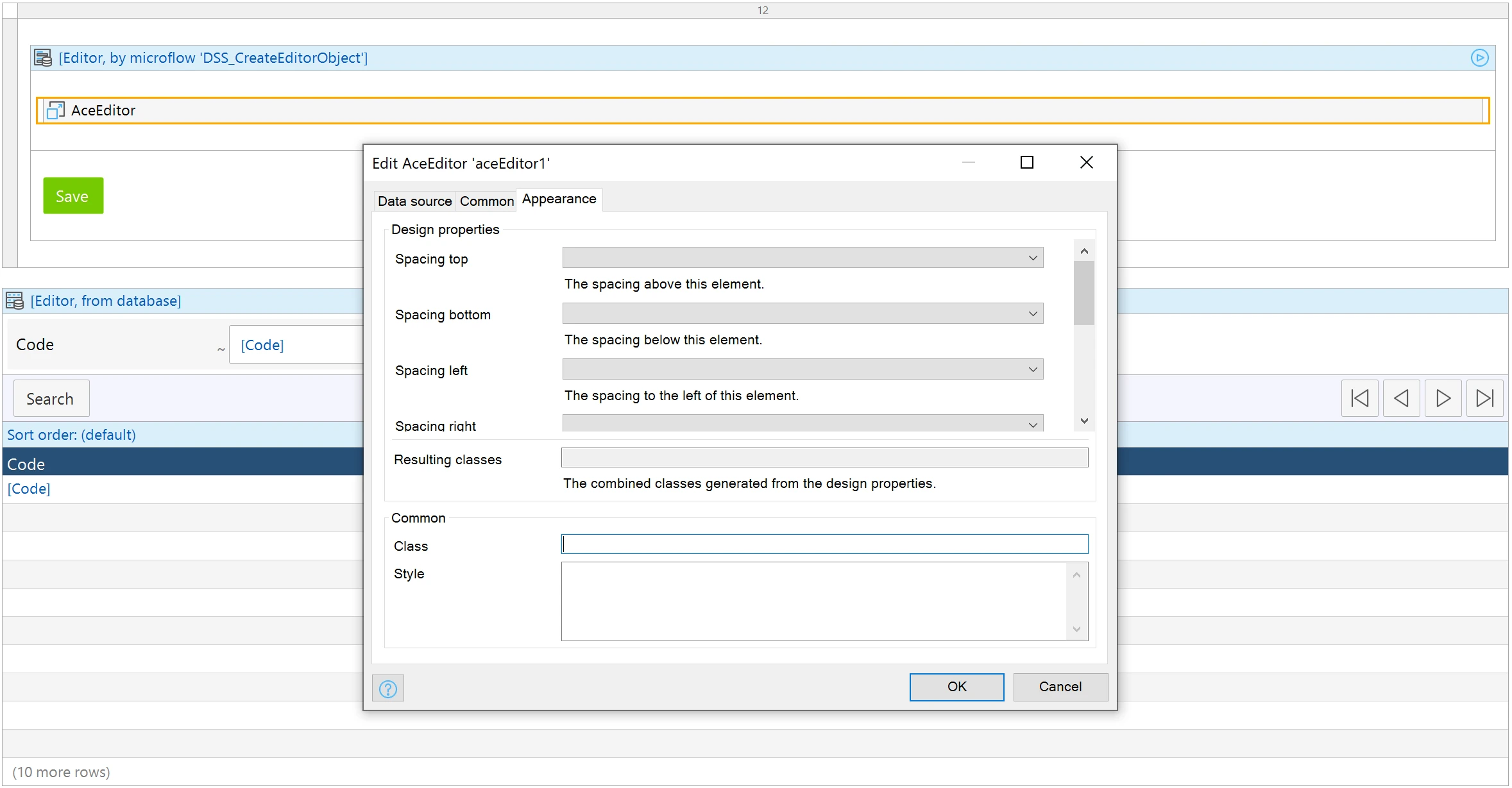 Mendix common properties